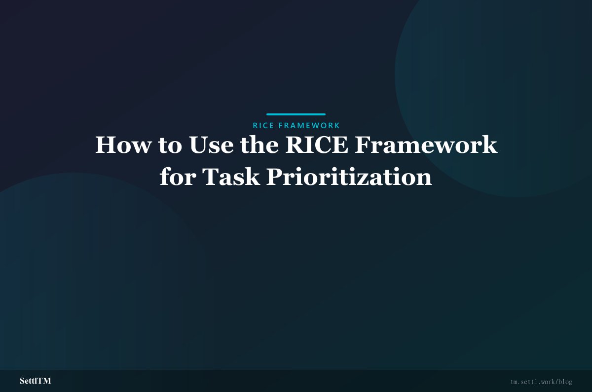 How to Use the RICE Framework for Task Prioritization